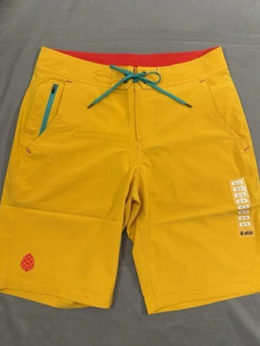 Stio Brand Yellow Hybrid Board Shorts